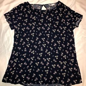 Navy blue floral top